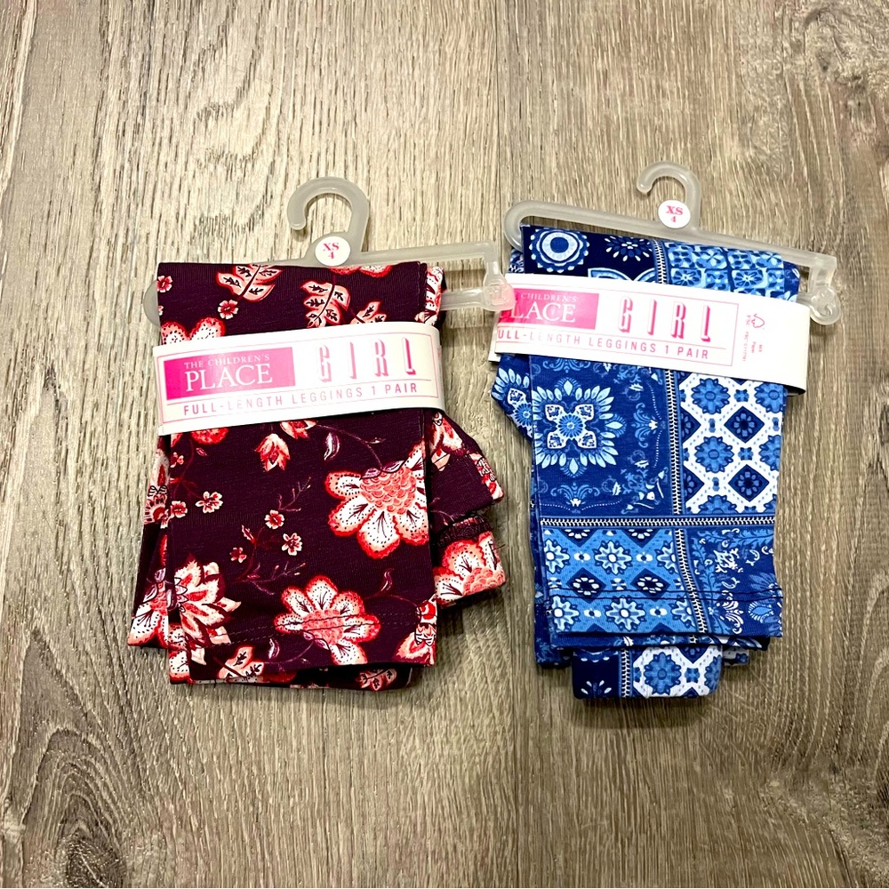 Lot of‎ 2 The Children’s Place Leggings- Size XS- NWT